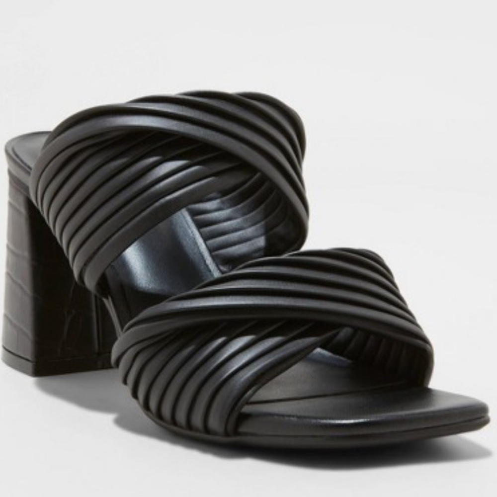 Women's Jessa Mule Heels - A New Day™ Black 10